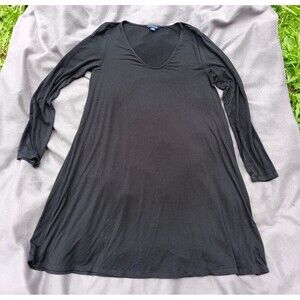 American Eagle Women’s Large Black Long Sleeve Lightweight Midi Dress Casual